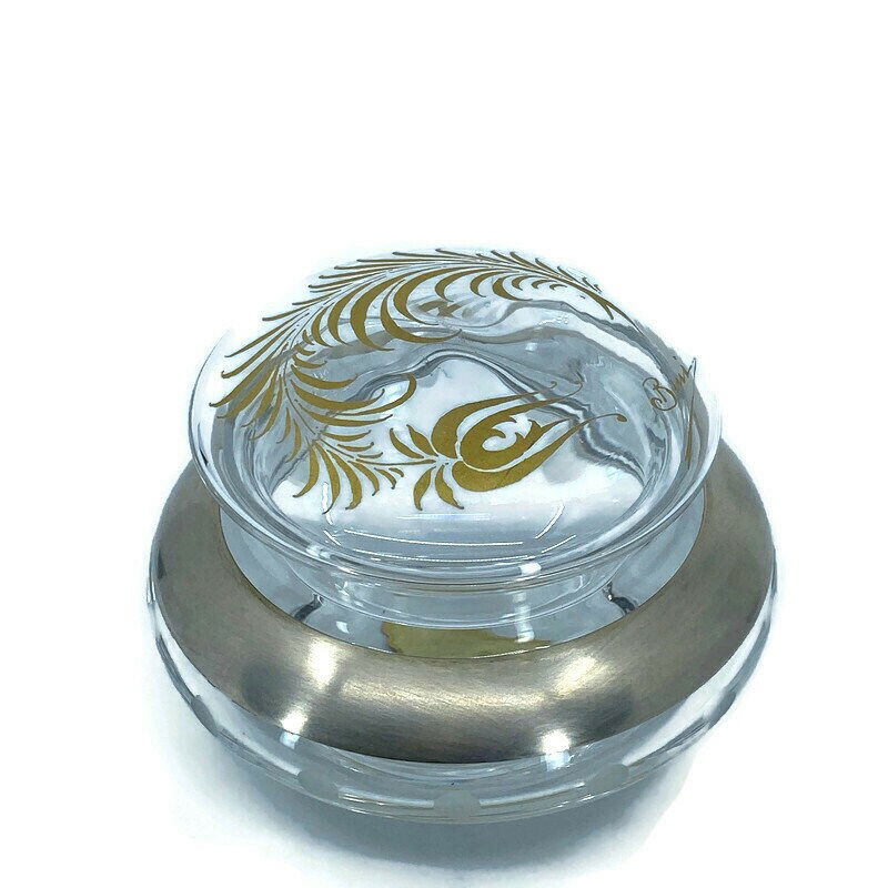 Vintage Italian Glass and Sterling Dresser Jar - Duckwells