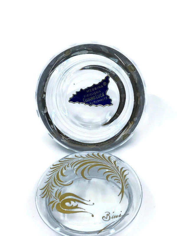 Vintage Italian Glass and Sterling Dresser Jar - Duckwells