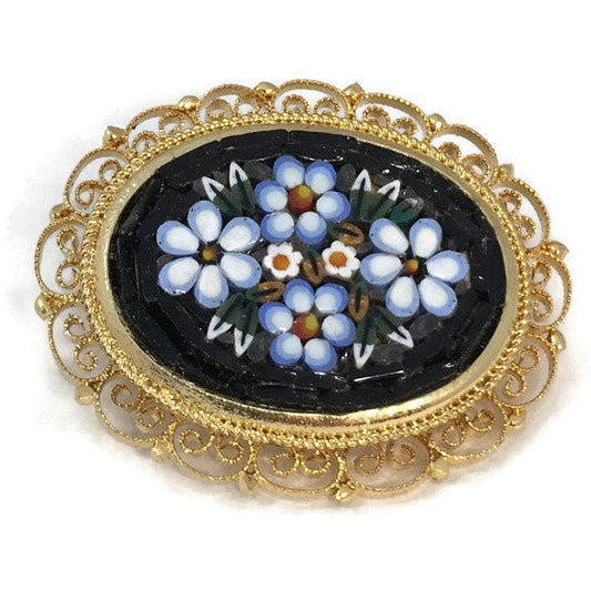 Vintage Italian Micro Mosaic Brooch at Duckwells