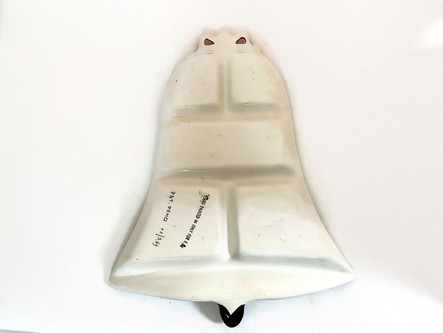 Vintage Italian Pottery Christmas Bell Divided Dish - Duckwells