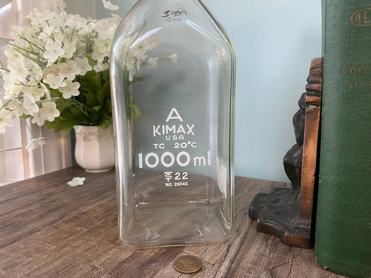 Vintage Lab Glass Flask by Kimax at Duckwells