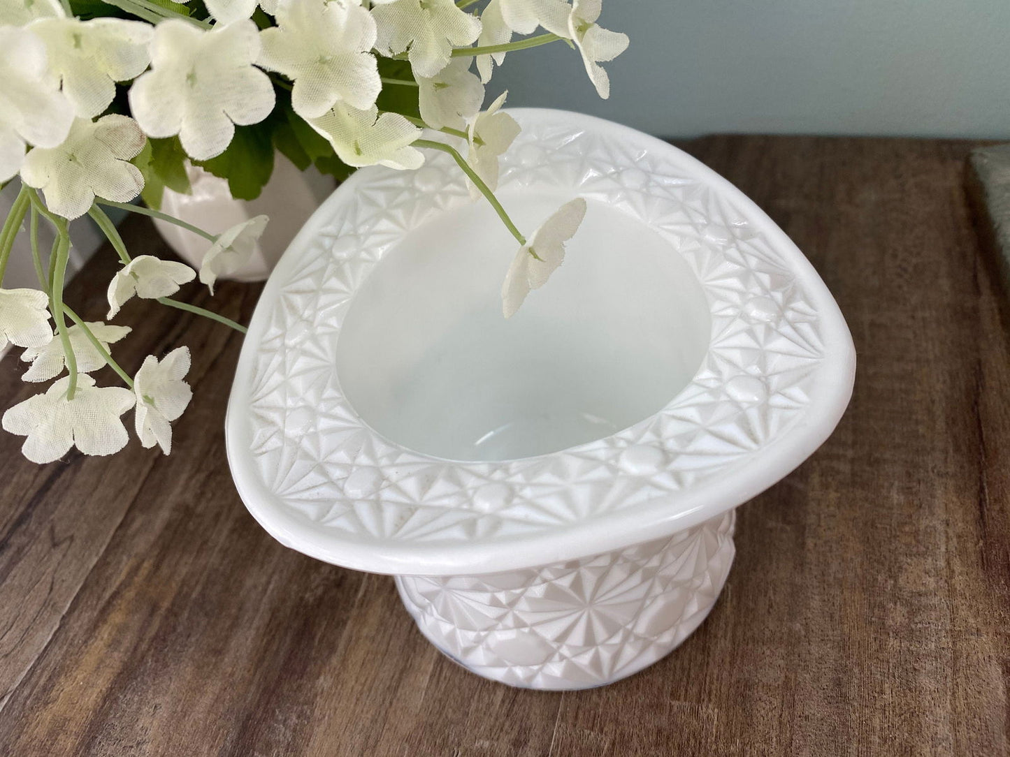 Vintage Large Milk Glass Hat by Fenton at Duckwells
