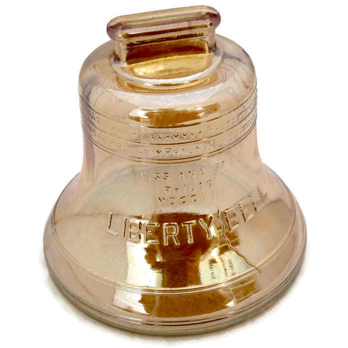 Vintage Liberty Bell Carnival Glass Piggy Bank - Duckwells