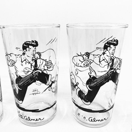 Vintage Lil Abner Glasses - Set of 4 at Duckwells