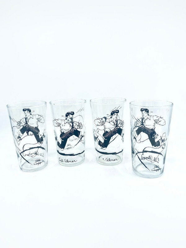 Vintage Lil Abner Glasses - Set of 4 - Duckwells