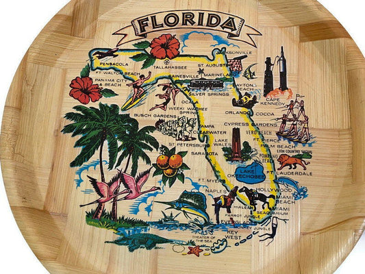 Vintage Mid Century Florida Souvenir Tray at Duckwells