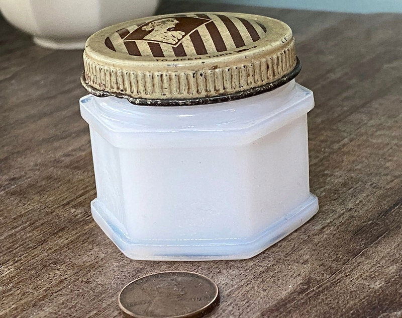 Vintage Milk Glass Vanity Jar at Duckwells