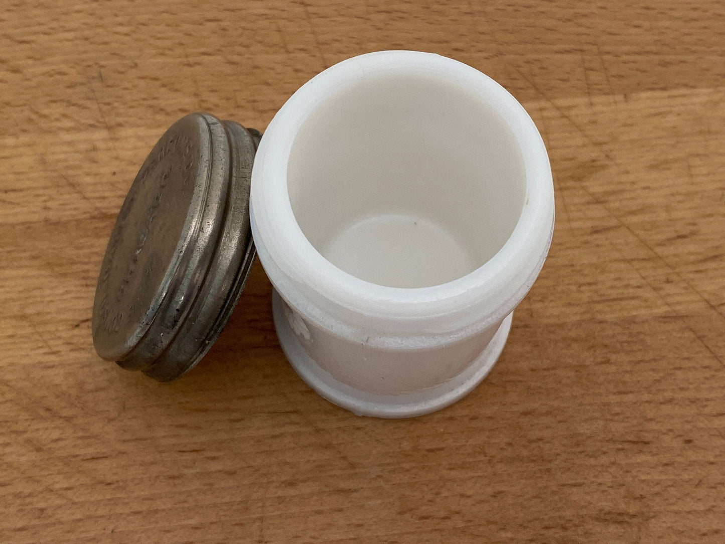 Vintage Milk Glass Vanity Jar at Duckwells