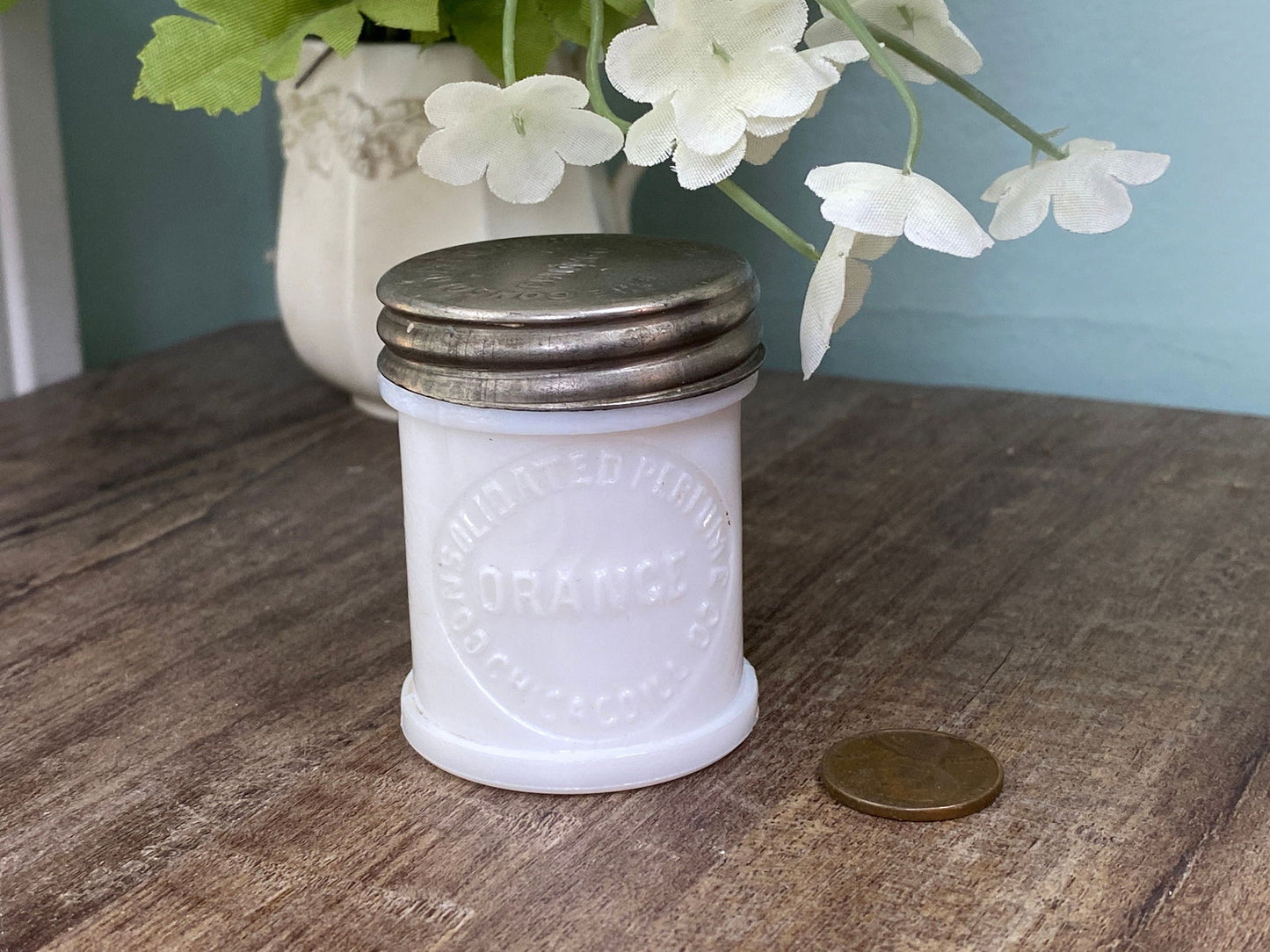 Vintage Milk Glass Vanity Jar at Duckwells