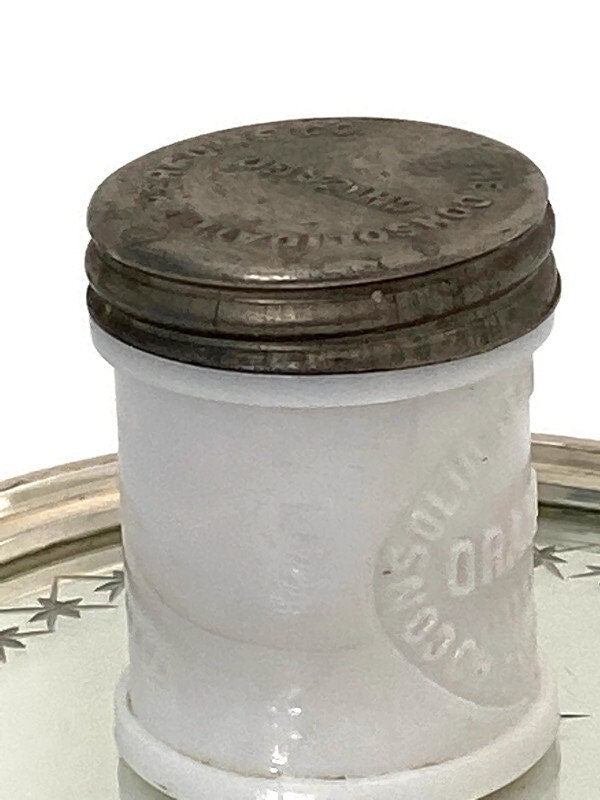 Vintage Milk Glass Vanity Jar at Duckwells