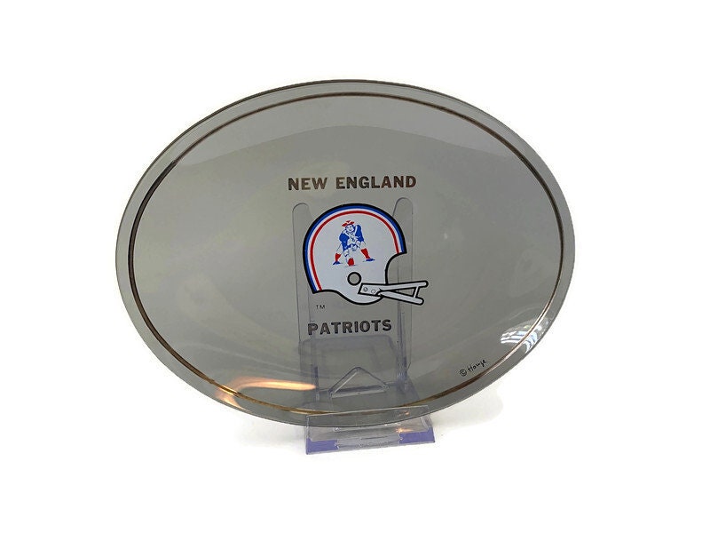 Vintage New England Patriots Smoked Glass Dish by Houze Glass - Duckwells
