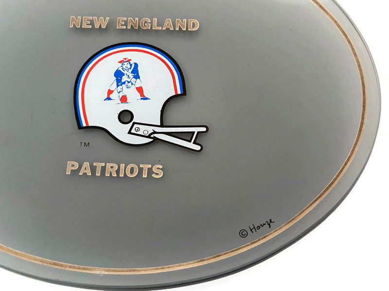 Vintage New England Patriots Smoked Glass Dish by Houze Glass - Duckwells