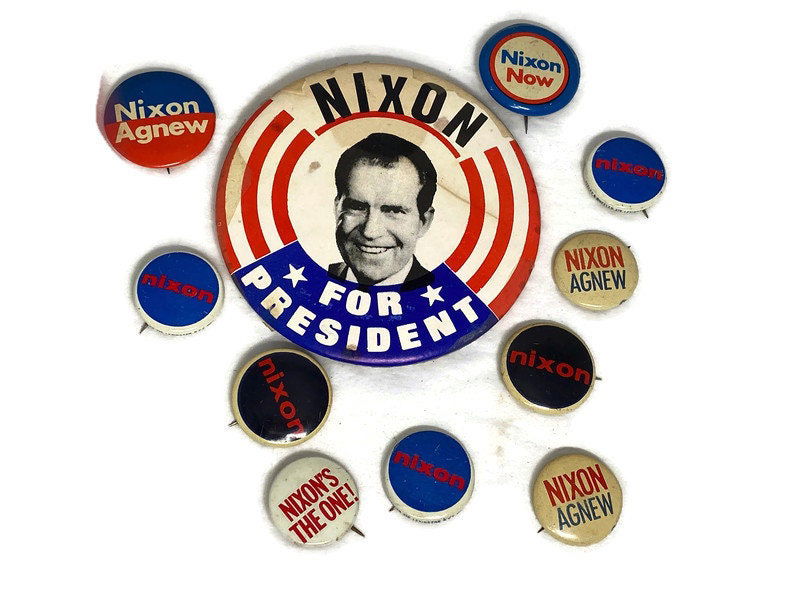 Vintage Nixon Presidential Campaign Buttons 1970s - Duckwells