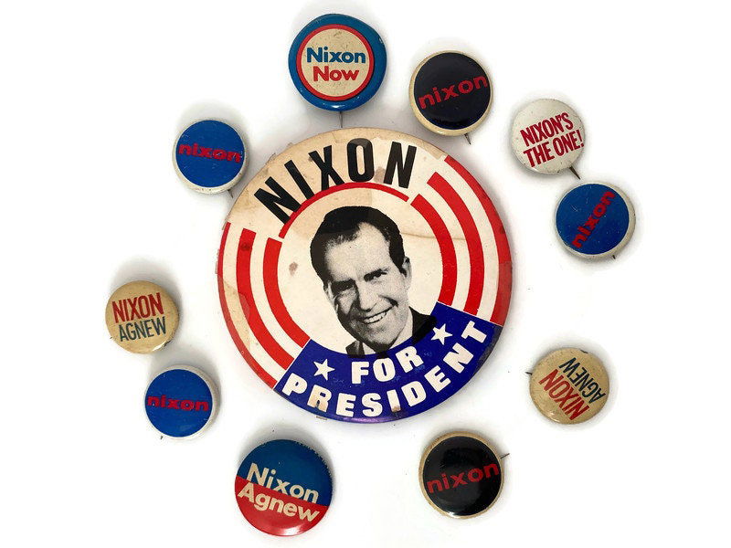 Vintage Nixon Presidential Campaign Buttons 1970s - Duckwells