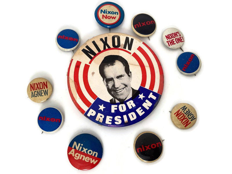 Vintage Nixon Presidential Campaign Buttons 1970s - Duckwells