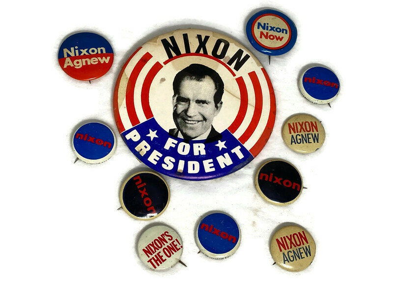 Vintage Nixon Presidential Campaign Buttons 1970s - Duckwells