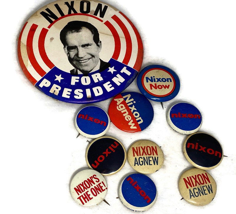 Vintage Nixon Presidential Campaign Buttons 1970s - Duckwells