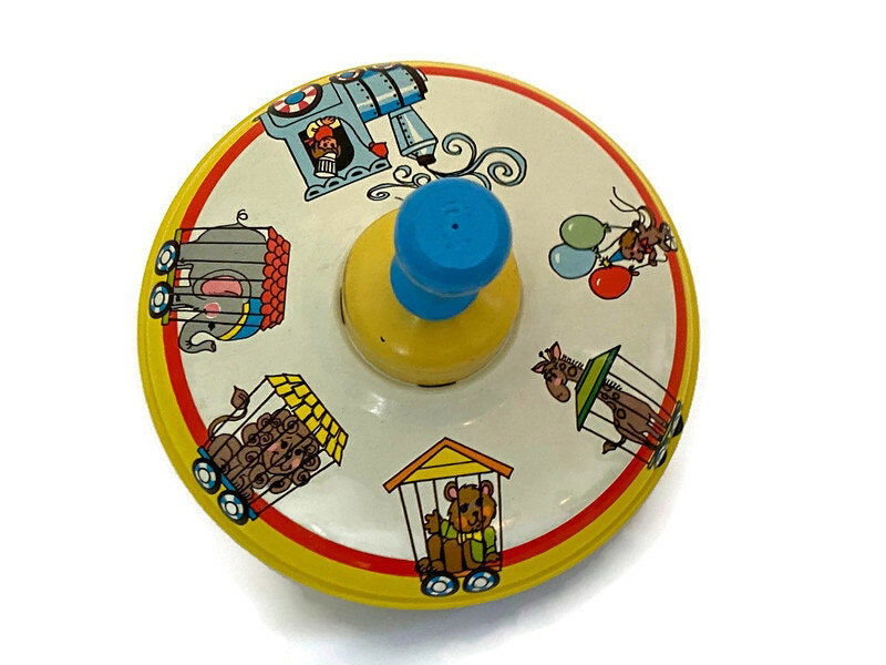 Vintage Ohio Art Tin Litho Spinning Top Toy at Duckwells