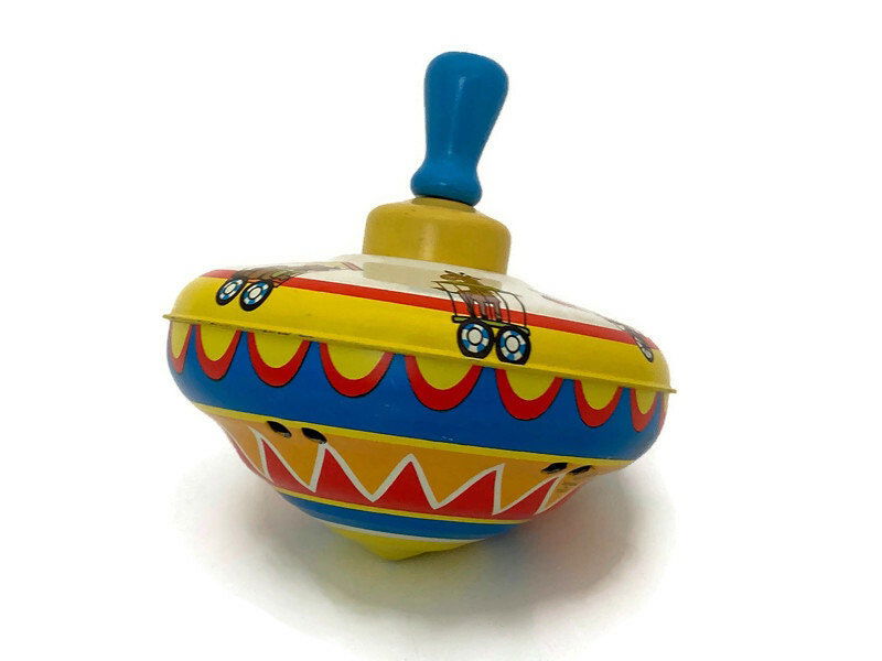 Vintage Ohio Art Tin Litho Spinning Top Toy at Duckwells