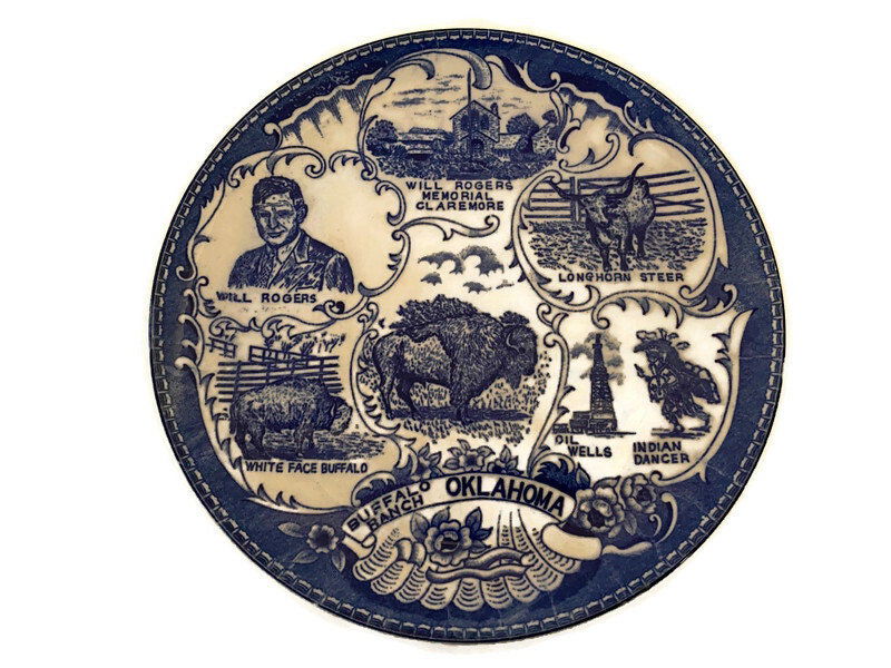 Vintage Oklahoma Souvenir Plate at Duckwells