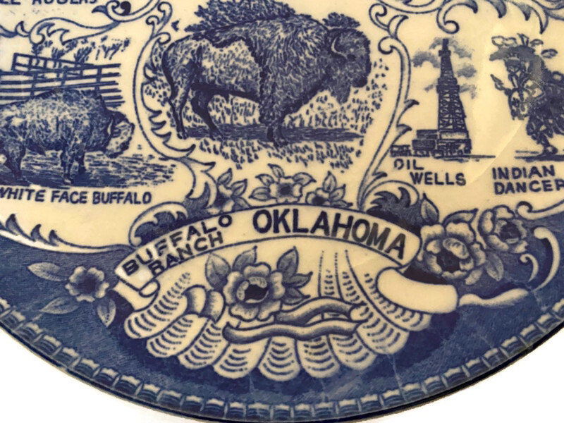 Vintage Oklahoma Souvenir Plate at Duckwells