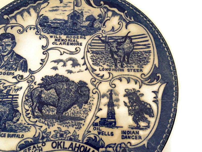 Vintage Oklahoma Souvenir Plate at Duckwells