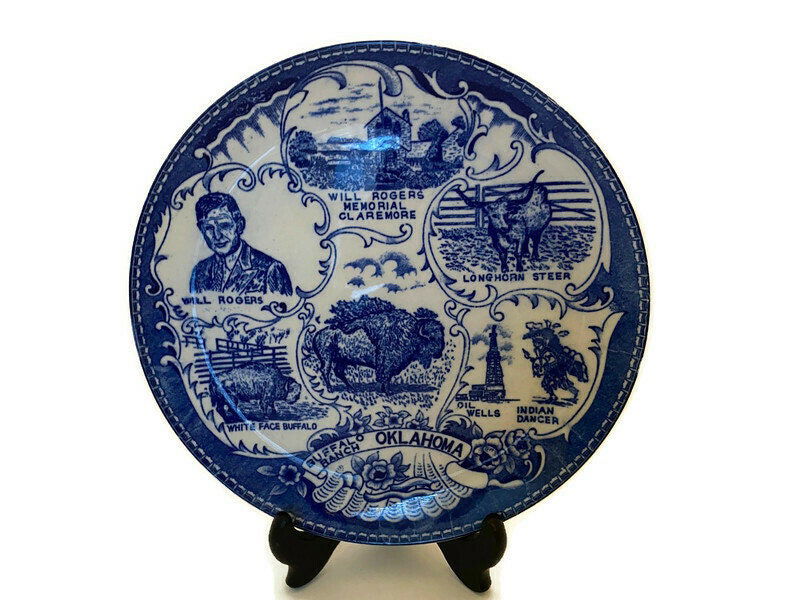 Vintage Oklahoma Souvenir Plate at Duckwells