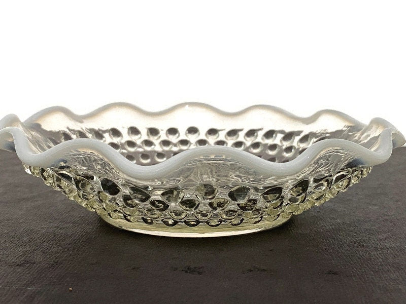 Vintage Opalescent Hobnail Dish at Duckwells