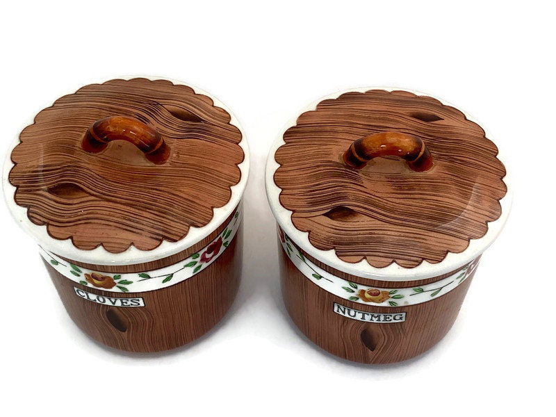 Vintage Orchard Ware Ceramic Spice Pots - Duckwells