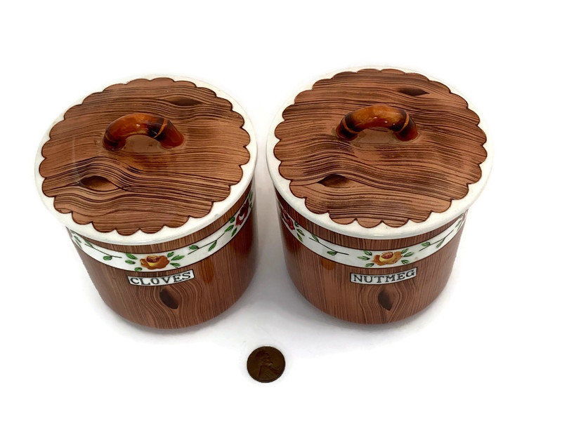 Vintage Orchard Ware Ceramic Spice Pots - Duckwells