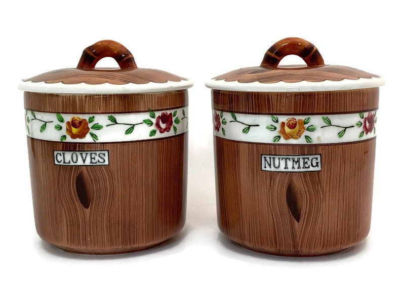 Vintage Orchard Ware Ceramic Spice Pots - Duckwells