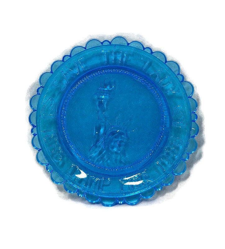 Vintage Pairpoint Glass Cup Plate - Statue of Liberty - Duckwells