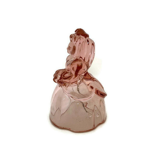 Vintage Pink Glass Bride Bell by Imperial Glass at Duckwells