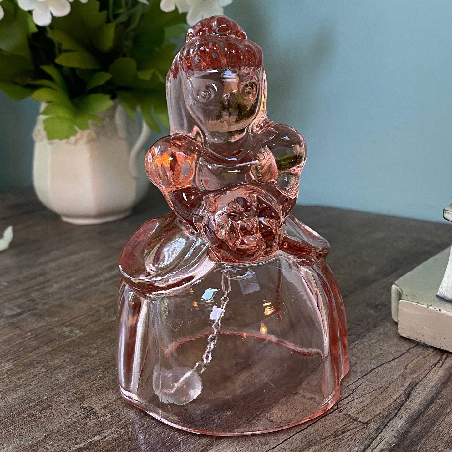 Vintage Pink Glass Bride Bell by Imperial Glass - Duckwells