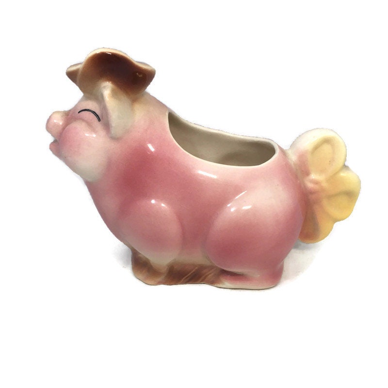 Vintage Pink Pig Creamer at Duckwells