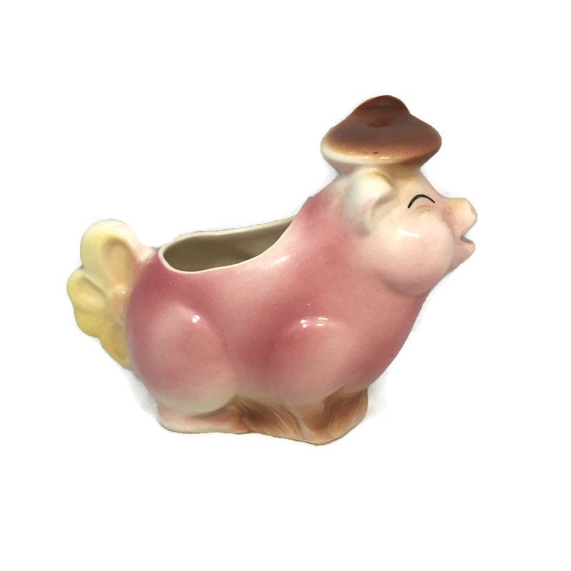 Vintage Pink Pig Creamer at Duckwells