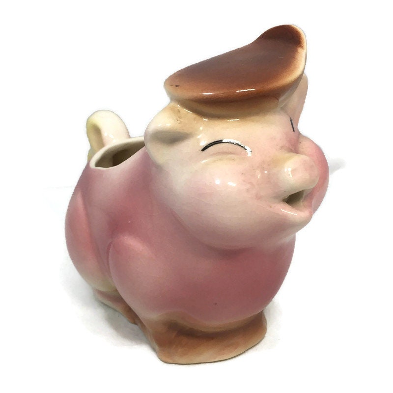 Vintage Pink Pig Creamer at Duckwells