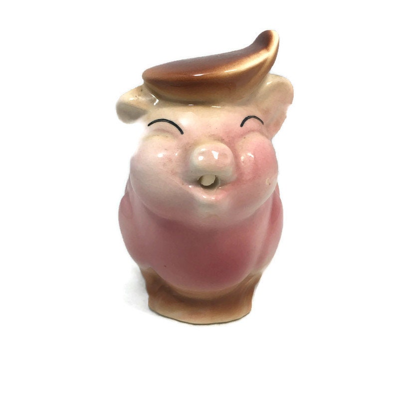 Vintage Pink Pig Creamer at Duckwells