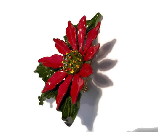 Vintage Poinsettia Pin at Duckwells