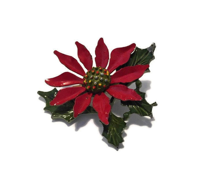 Vintage Poinsettia Pin at Duckwells