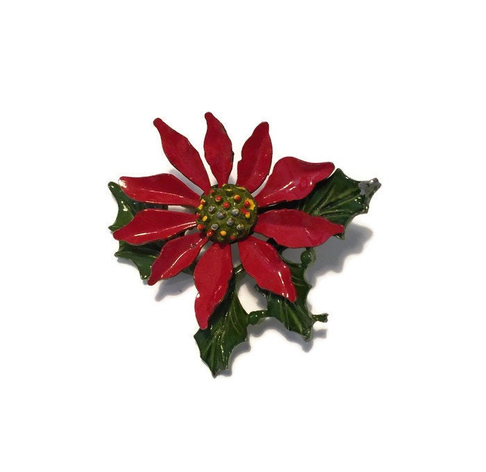 Vintage Poinsettia Pin at Duckwells