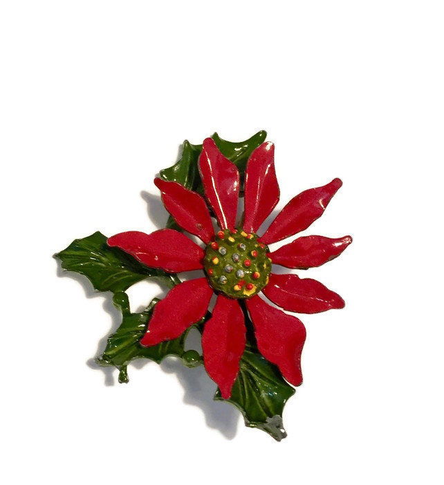 Vintage Poinsettia Pin at Duckwells