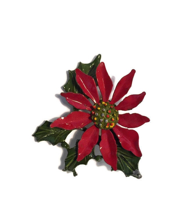 Vintage Poinsettia Pin at Duckwells