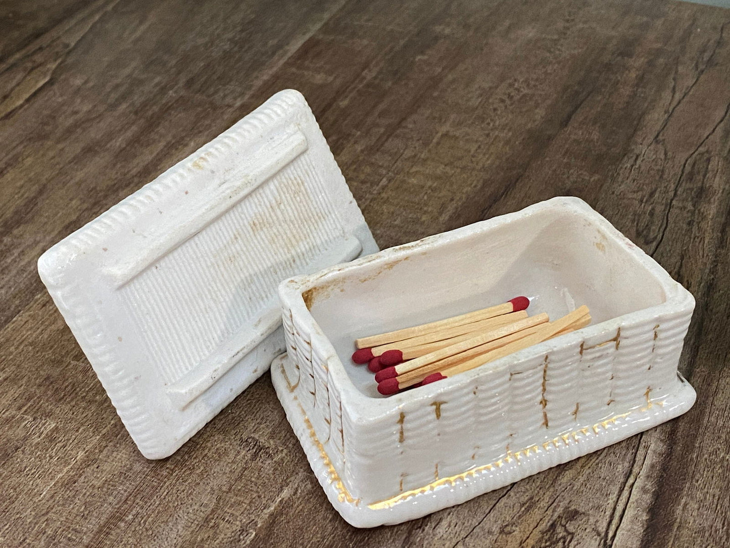 Vintage Porcelain Match Striker - Figural Match Holder at Duckwells