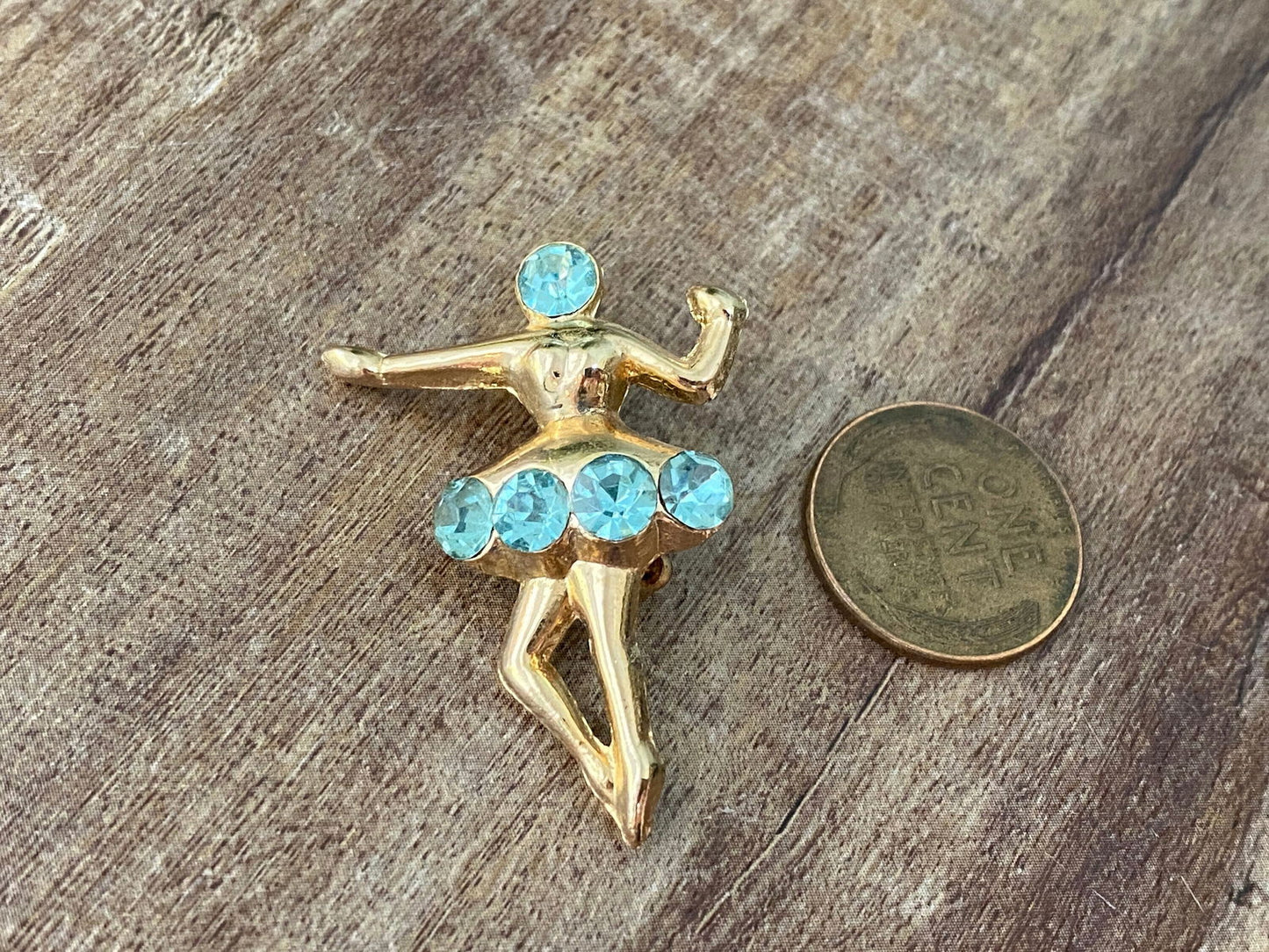 Vintage Rhinestone Ballerina Brooch at Duckwells