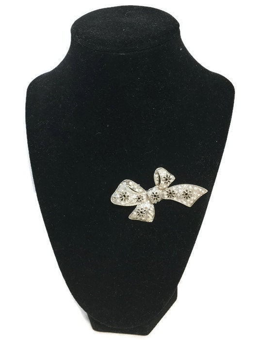 Vintage Rhinestone Bow Brooch at Duckwells