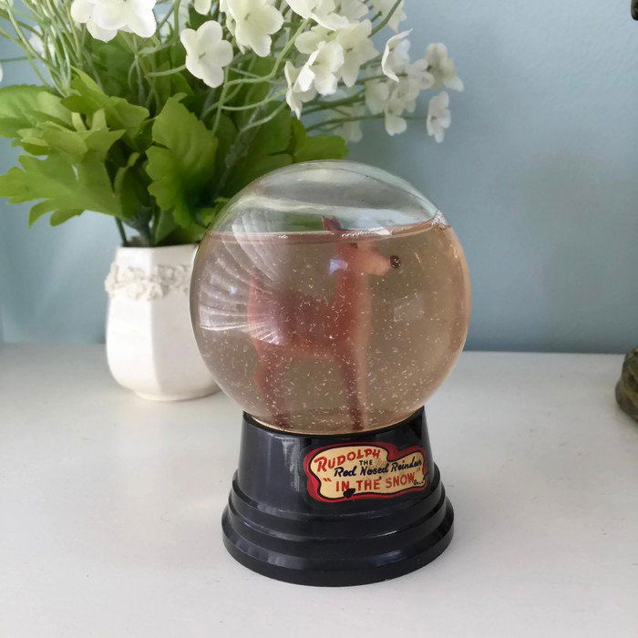 Vintage Rudolph Snow Globe at Duckwells