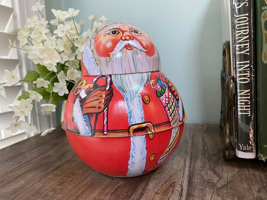 Vintage Santa Claus Roll Poly Tin at Duckwells