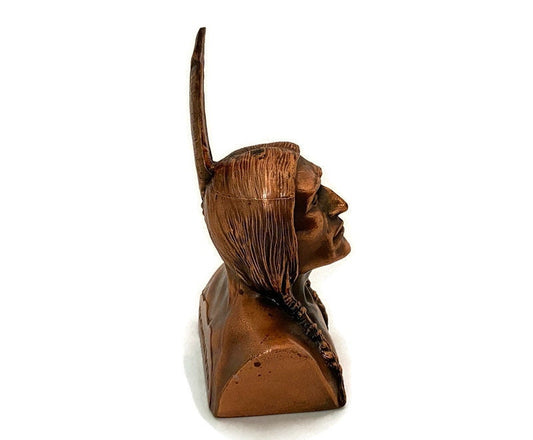 Vintage Shawmut Native American Bust Figurine Collectible at Duckwells