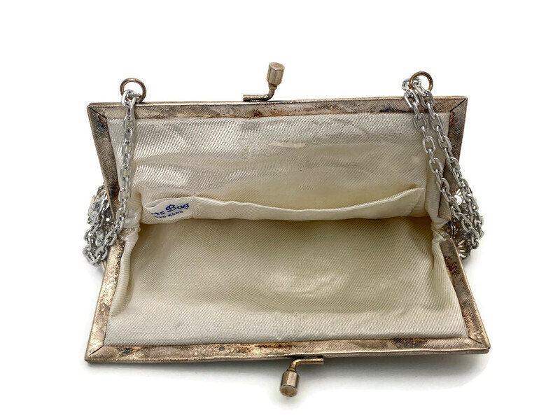 Vintage Silver Beaded Purse Made in Hong Kong at Duckwells